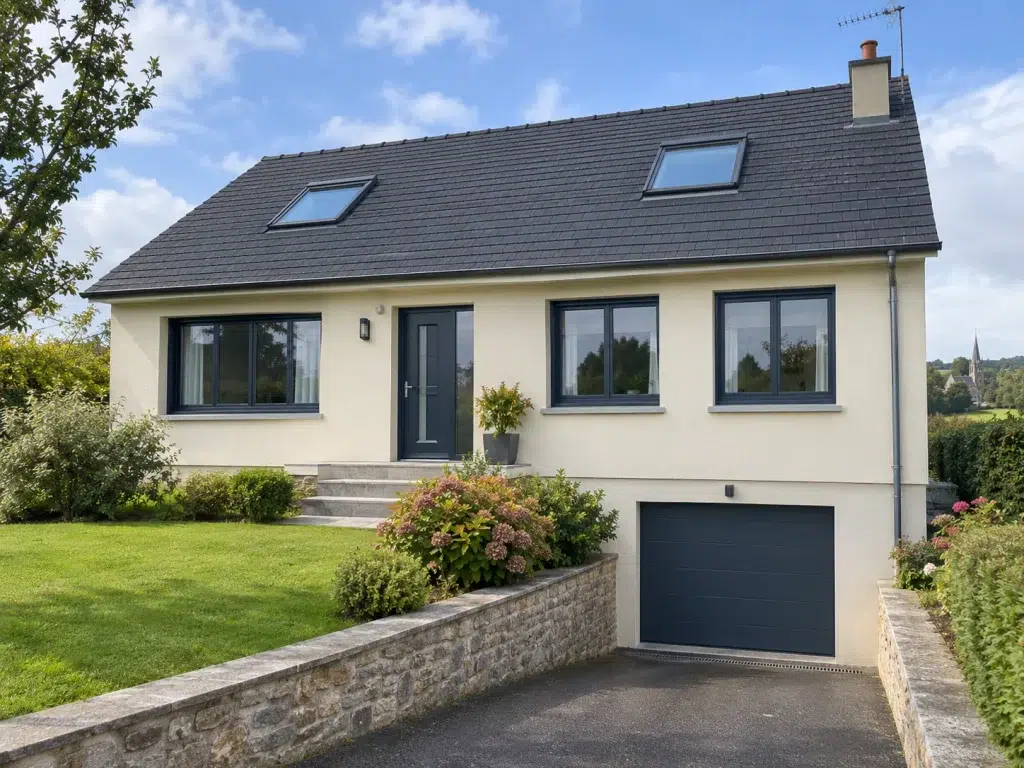 Rénovation maison années 70 en Mayenne, façade après travaux